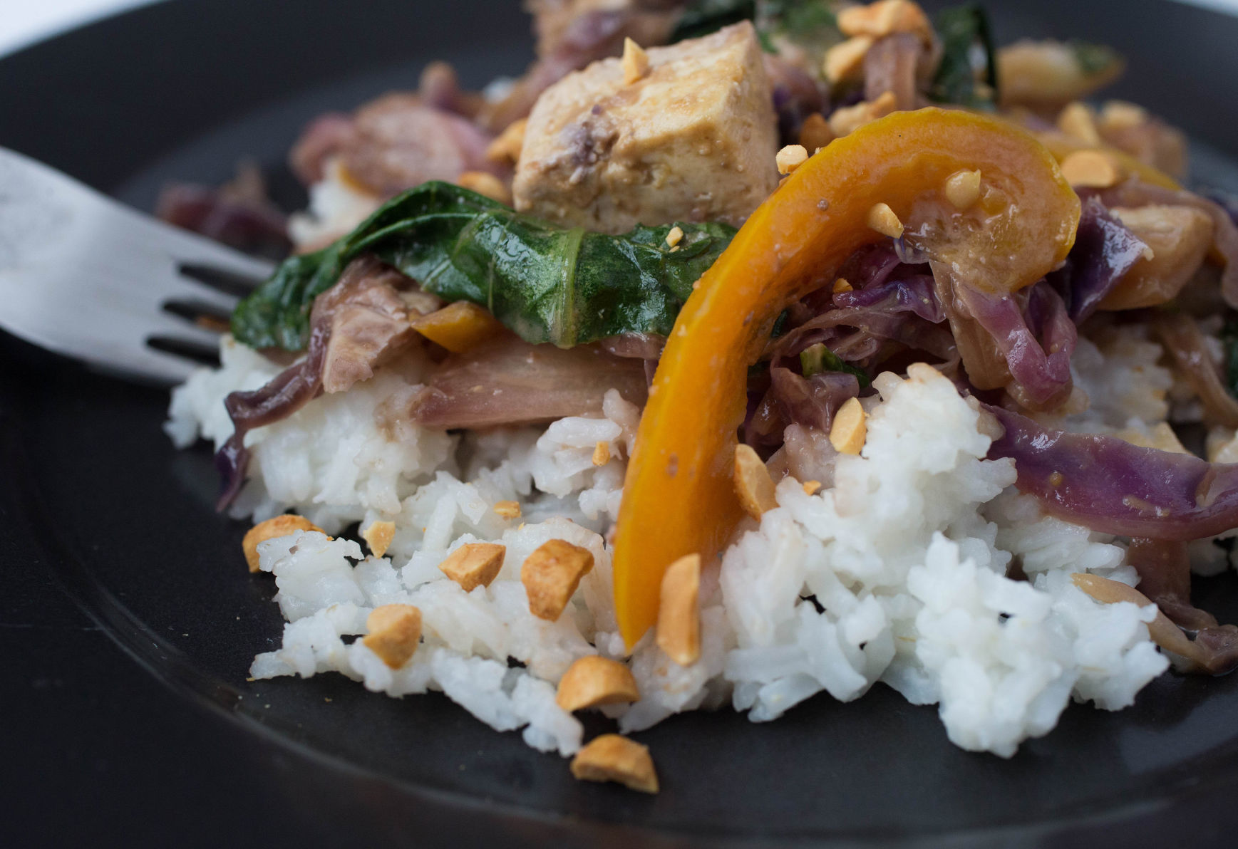 Peanut butter tofu stir-fry